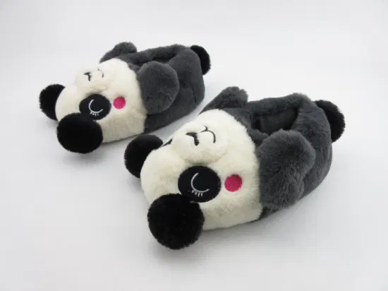 Sapatos de pelúcia internos bonitos novidade calçados personalizados brinquedos panda chinelo animal